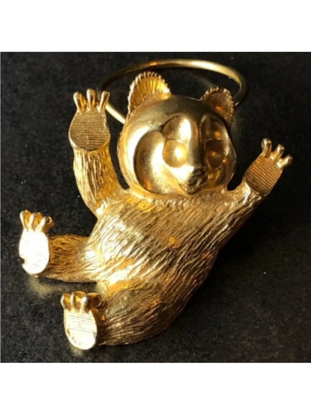 Gold Panda Scarf Ring – Luxe Gold Tone Accessory